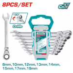 Set çelësash me 8 copa Cr-Mo 180°