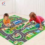 Tapet Rruge me Vetura dhe Shenja Trafiku