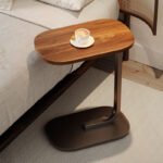 Tavolinë Elegante me Dru dhe Metal - Figura 2