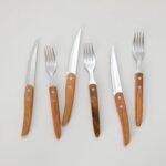 Set Pirun/Thikë Inoksi me Dorezë Druri, 8 copë - Figura 2