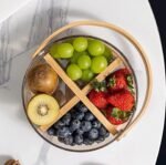 Shportë Kristali me Pjesëzues Bambuje dhe Dorezë - Figura 2