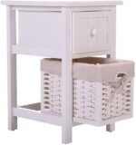 Komodinë Druri me Sirtar & Shportë