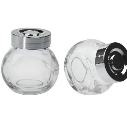 Set Kavanozësh Qelqi me Kapak Metalik