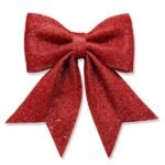 Flutur Krishtlindjesh Dekorative e Kuqe me Shkëlqim