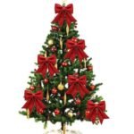 Flutur Krishtlindjesh Dekorative e Kuqe me Shkëlqim - Figura 2