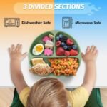 Pjatë Silikoni me Ndarje + Lugë për Fëmijë - Figura 3