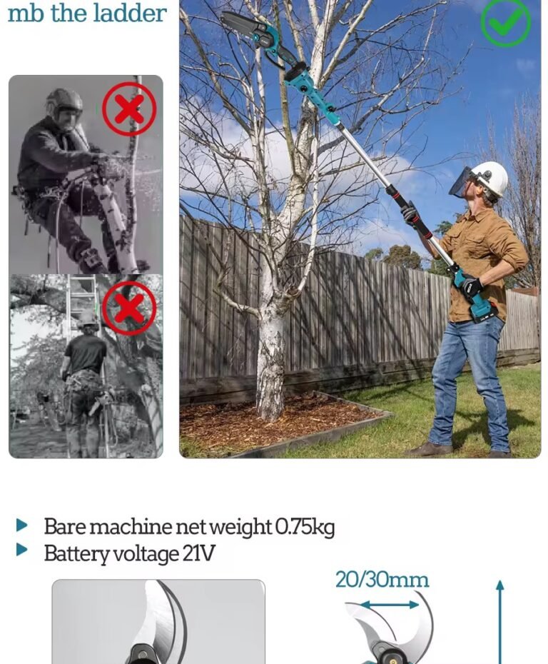 Set sharrë elektrike me krah teleskopik dhe prerëse 21V thumbnail 3
