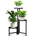 Raft metalik për lule me 3 nivele