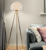 Lampë Elegante Dyshemeje me Këmbë të Arta - Figura 3