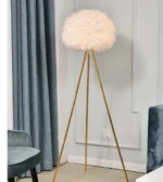 Lampë Elegante Dyshemeje me Këmbë të Arta - Figura 2