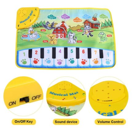 Tapet Muzikor me Kafshë & Piano për Fëmijë