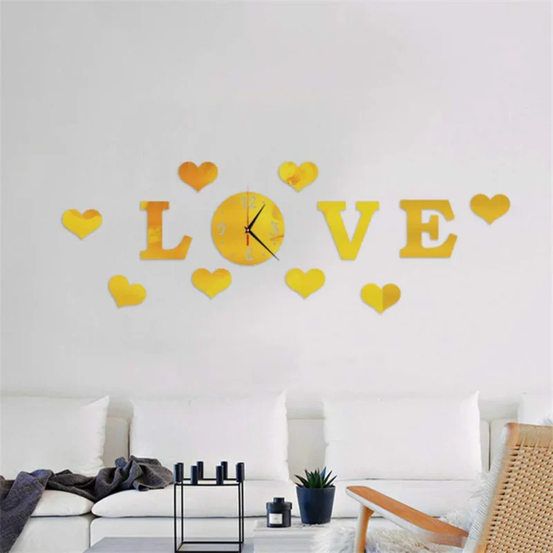 Orë Dekorative 3D “LOVE” me Ngjitje Murale thumbnail 3