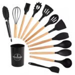 Set 12 Copë Aksesorë Kuzhine me Dorëza Druri - Figura 2