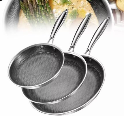 Set Tiganësh Çelik Inoks 3 Copë
