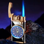 Çakmak Luksoz me Orë Quartz & Flakë Blu