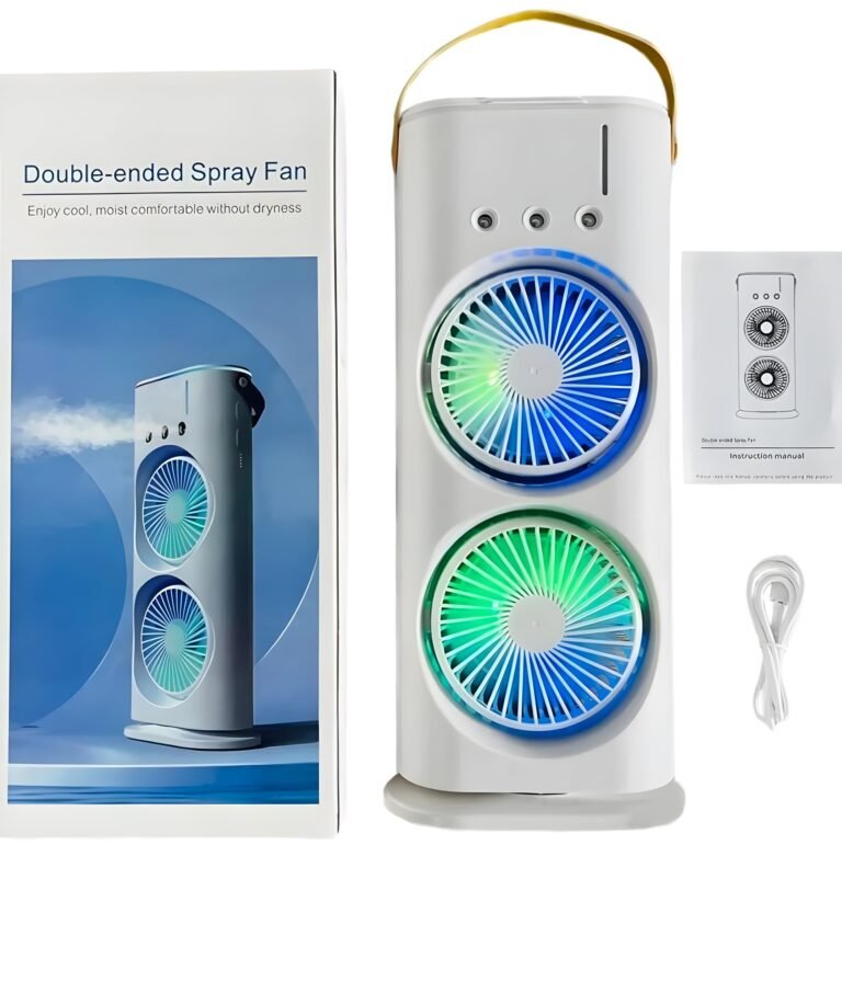 Ventilator me Spërkatje Uji dhe Drita LED