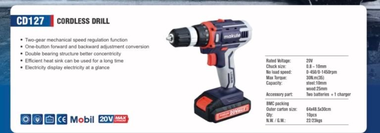 Trapan me bateri Makute CD127 (20V) thumbnail 2
