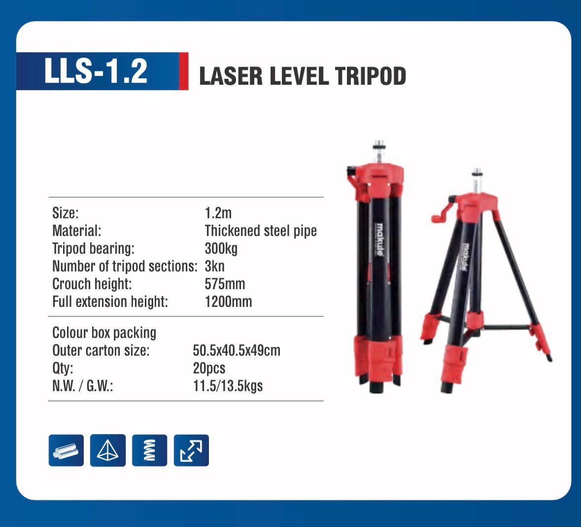 Screenshot Tripod për Nivel Laser LLS-1.2 (1.2m) - Figura 1