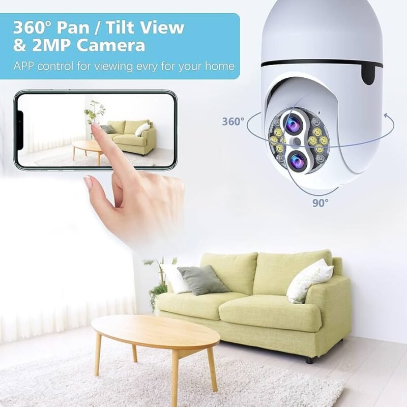 Kamerë WiFi 360° me Soket E27 thumbnail 2