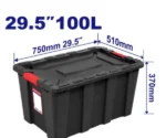 Kuti plastike për ruajtje 100L