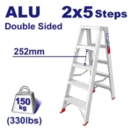 Shkallë alumini dyanëshe 2x5 hapa
