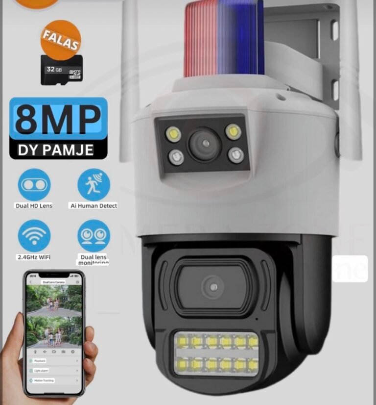 Kamerë Sigurie 8MP Dual Lens WiFi me Alarm