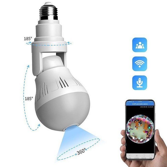 IMG_4508 Kamerë WiFi 360° në formë llambe - Figura 1
